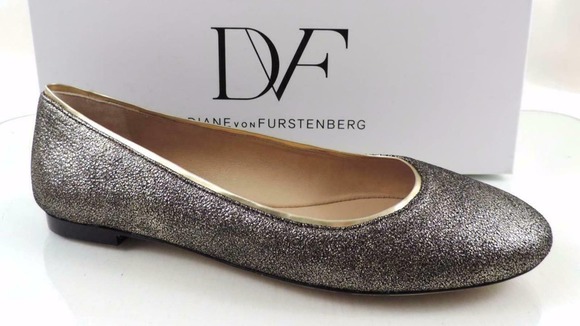 Women's Shoes Diane von Furstenberg Cambridge Ballet Flats Gold